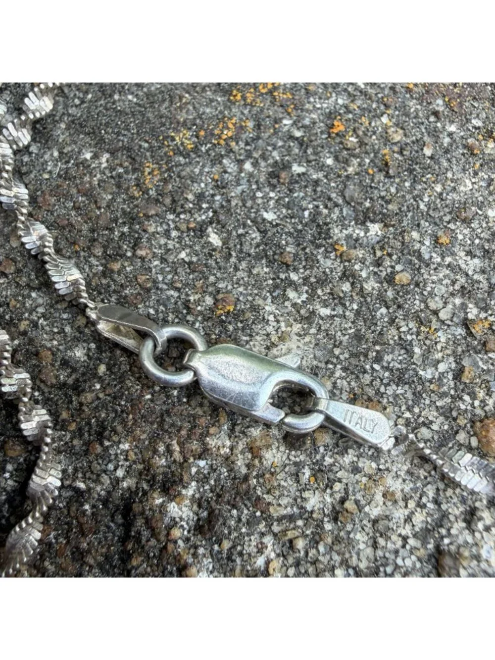 VTG BBI 925 Sterling Silver Twisted Singapore Twist Chain Necklace Italy 18
